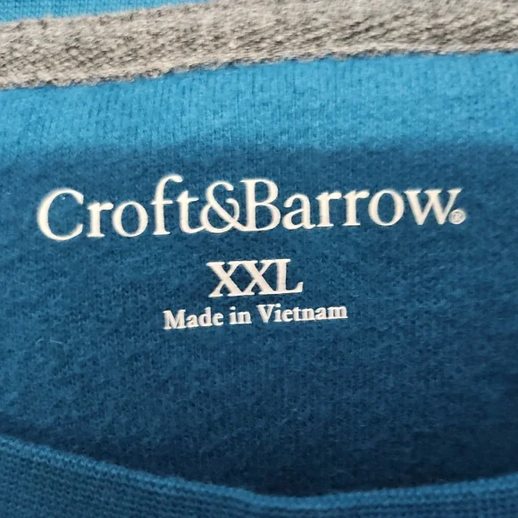 Croft & Barrow Teal Blue Crewneck Sweatshirt with Long Sleeves and Relaxed Fit - Picture 3 of 5